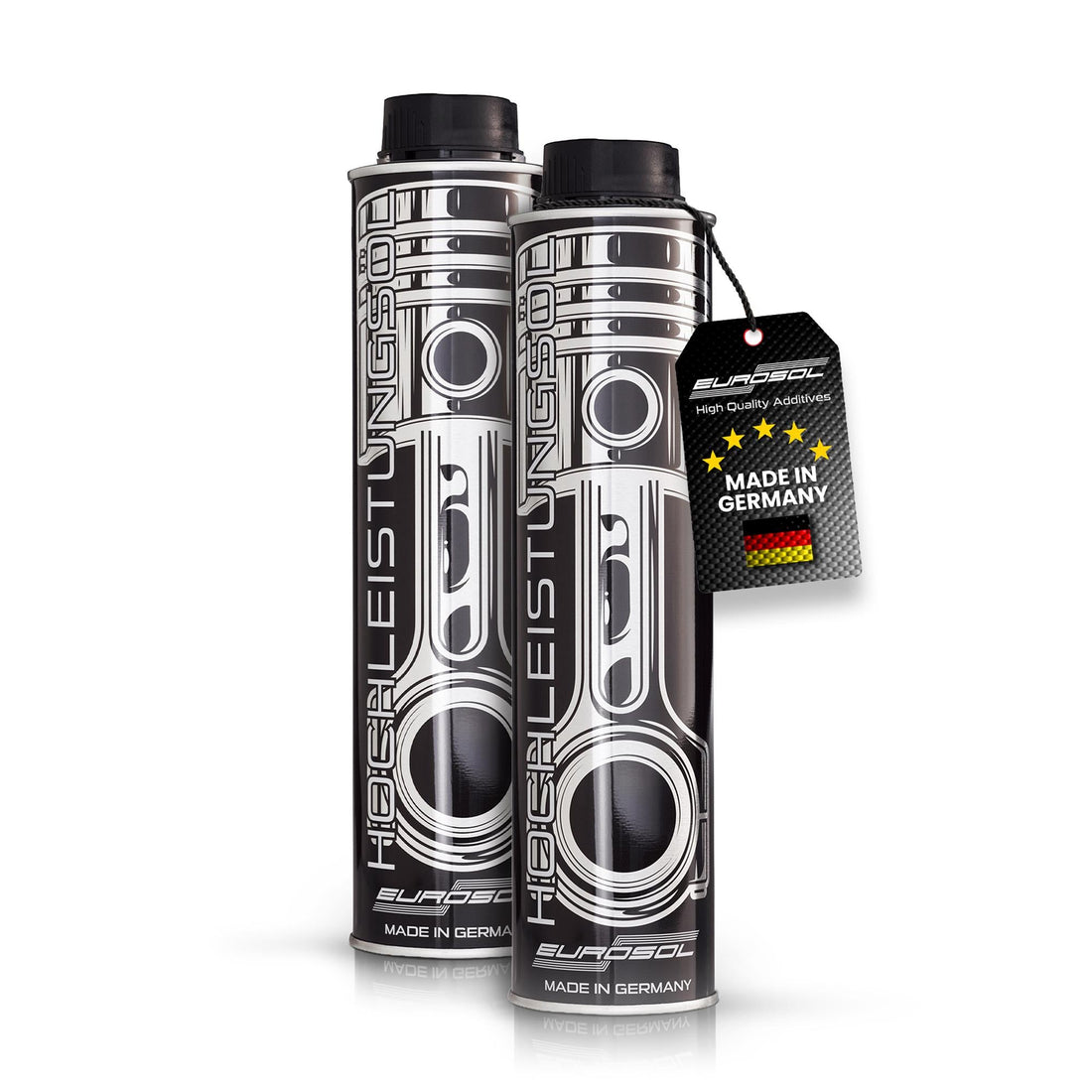 EUROSOL High Performance Oil Additive Twin Pack: 2 cans with Made in Germany neck tags